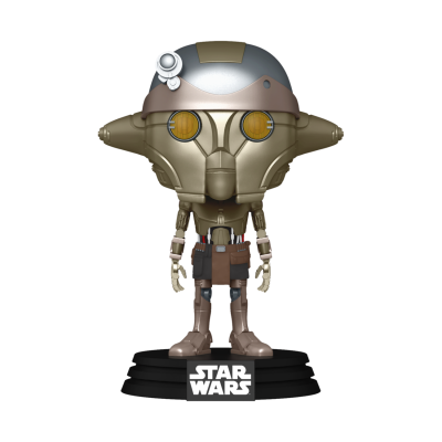 Figura Funko Pop Star Wars com capacete metálico e base preta
