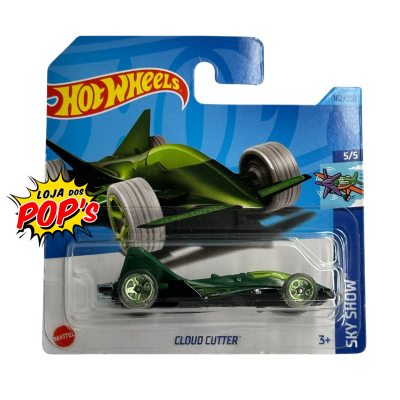 Carrinho Hot Wheels Cloud Cutter verde na embalagem azul