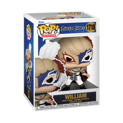 Funko Pop! William da série Black Clover em embalagem