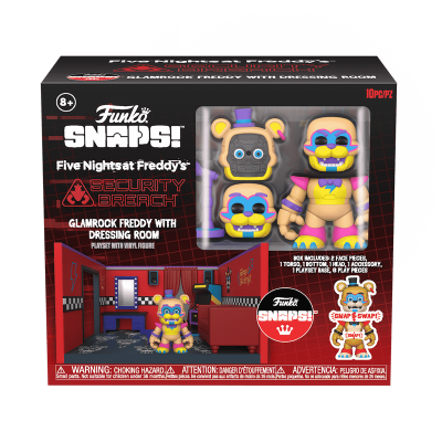 Embalagem do brinquedo Funko SNAPS Five Nights at Freddy's Security Breach Glamrock Freddy