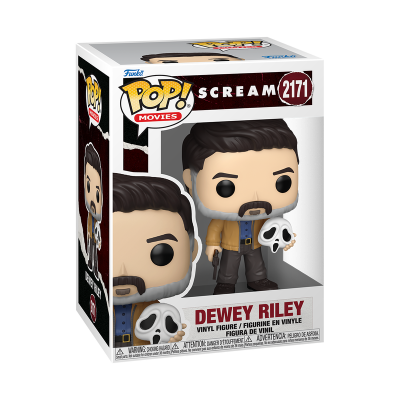 Figura Funko Pop Dewey Riley Scream em caixa transparente