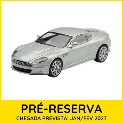 Miniatura de carro desportivo prata com janelas escuras e faróis detalhados