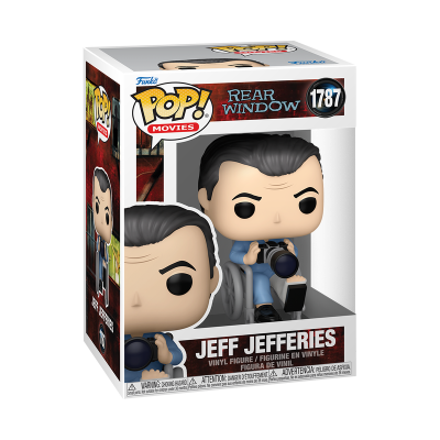 Caixa da figura Funko Pop! Jeff Jefferies com personagem sentado e câmara