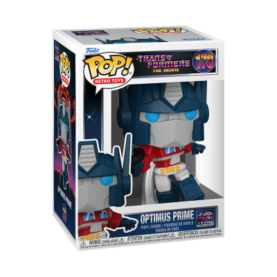Figura Funko Pop Optimus Prime número 178 em embalagem
