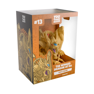 Figura de vinil The Winged Dragon of Ra em caixa laranja e preta