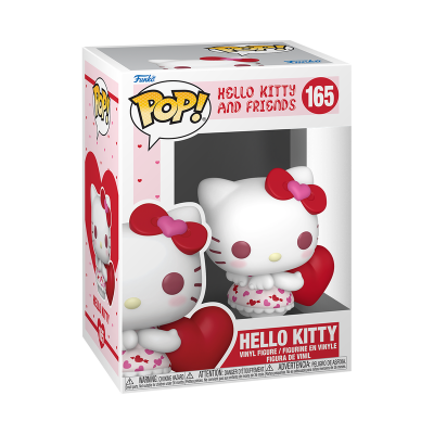 Caixa de figura POP Hello Kitty segurando coração vermelho
