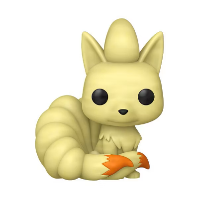 Figura colecionável Vulpix Funko Pop castanho claro com olhos pretos e patas laranja
