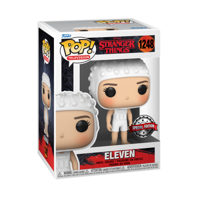 Figura Pop! Television Eleven Stranger Things com traje branco na caixa
