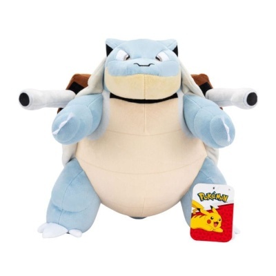 Pelúcia do Pokémon Blastoise com canhões e etiqueta Pikachu