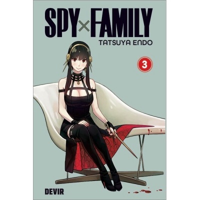 Capa de banda desenhada SPY x FAMILY com personagem feminina sentada numa cadeira