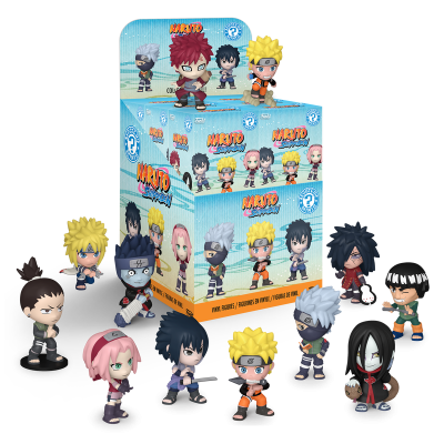 Figuras colecionáveis Naruto Shippuden em vinil com caixa azul