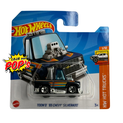 Miniatura carrinha Hot Wheels preto com motor aparente em embalagem