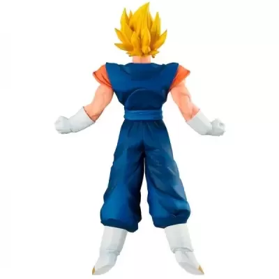 Figura de ação personagem com cabelo amarelo e roupa azul