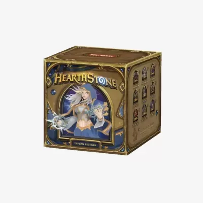 Caixa do jogo Hearthstone Tavern Legends com personagem feminina e detalhes dourados