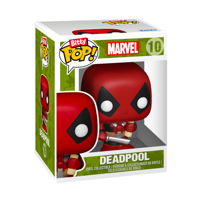Figura colecionável de vinil Deadpool Marvel Bitty Pop número 10 em caixa