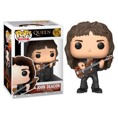 Funko Pop John Deacon Queen com baixo marrom na caixa