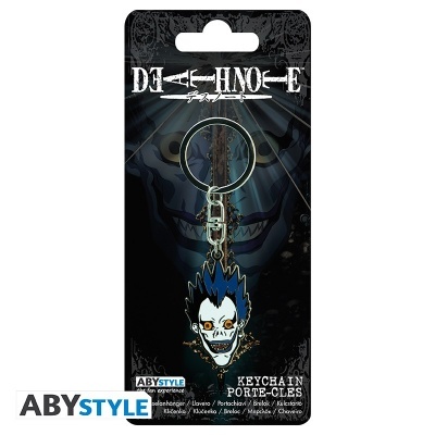 Porta-chaves DEATH NOTE com figura de esqueleto cabelo azul