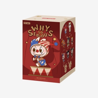 Caixa de vinil para figura de palhaço Why So Serious com várias figuras colecionáveis exibidas.