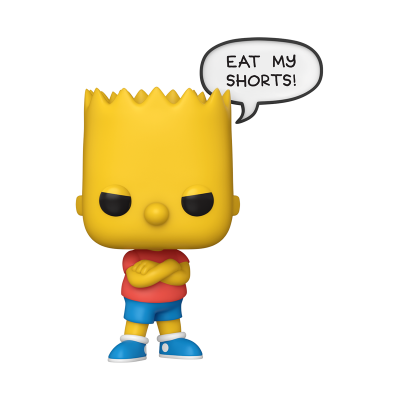 Figura colecionável de Bart Simpson em vinil com balão de fala 'EAT MY SHORTS!'