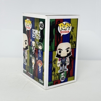 Caixa do brinquedo Funko Pop! Animation Jet nº 145 com fundo colorido