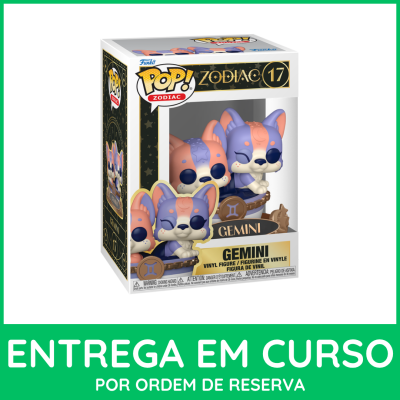Figura de vinil Gemini POP! Zodiac na embalagem.