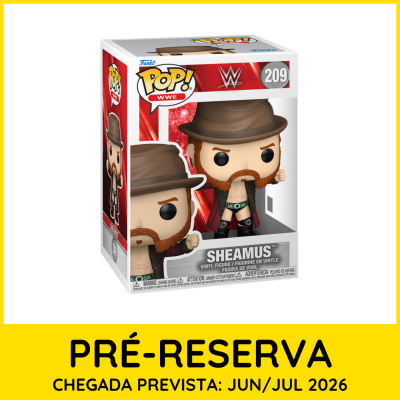 Funko Pop WWE Sheamus, figura de vinil na caixa