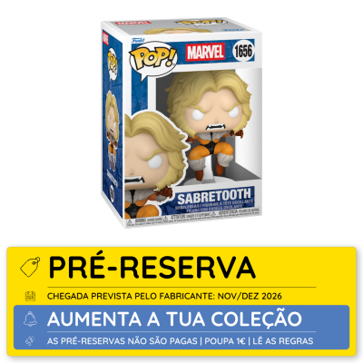 Funko POP! Marvel Sabretooth nº1656 em caixa de exposição azul