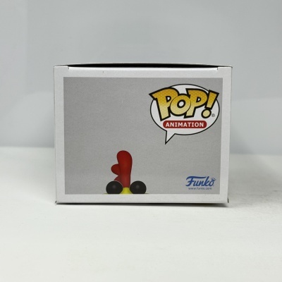 caixa de Funko Pop Animation com parte da figura e logotipo Funko