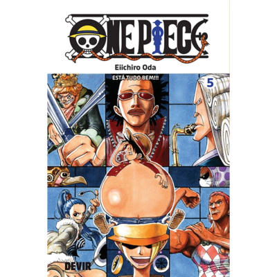 Capa do livro ONE PIECE volume 5 com personagens manga coloridos