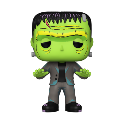 Figura de vinil estilo monstro Frankenstein com pele verde e roupa cinzenta