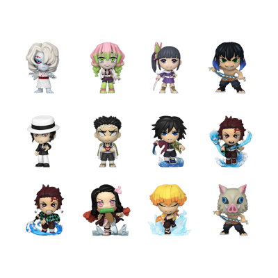 Doze figuras Funko Pop coloridas de personagens de anime