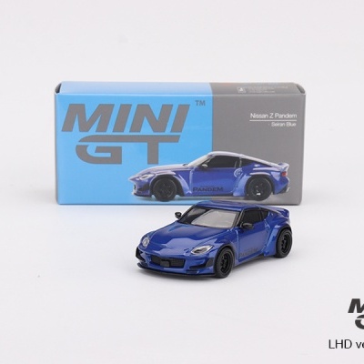 Miniatura Nissan Z Pandem azul Cerian com caixa MINI GT
