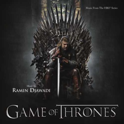 Capa de álbum com homem no trono de ferro e texto GAME OF THRONES