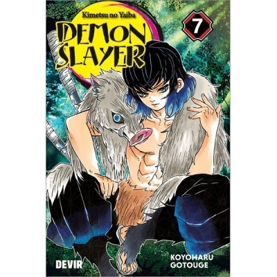 Capa do manga Demon Slayer volume 7 com personagem vestido com pele de porco-espinho