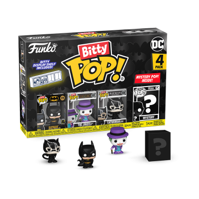 Pack de 4 figuras Funko Bitty Pop! DC com Catwoman, Batman, Joker e figura misteriosa em vinil