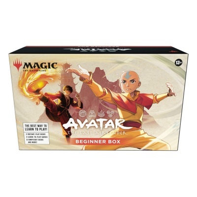 Caixa de jogo Magic The Gathering Avatar The Last Airbender Beginner Box com personagens e texto