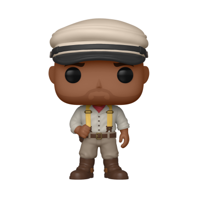 Figura Funko Pop de homem com chapéu branco e roupa bege