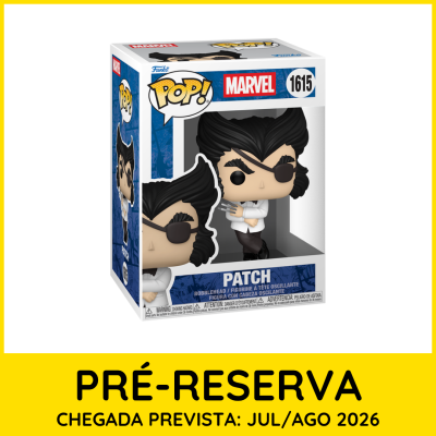 Figura Funko Pop Marvel personagem Patch na caixa