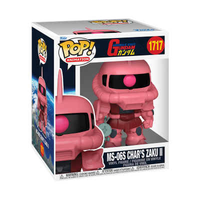 Figura POP! Animation MS-06S Char's Zaku II em vinil rosa na caixa