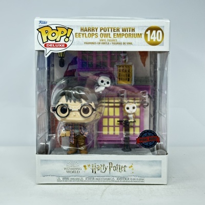 Funko Pop Deluxe Harry Potter com Empório das Corujas de Eeylops número 140 em embalagem