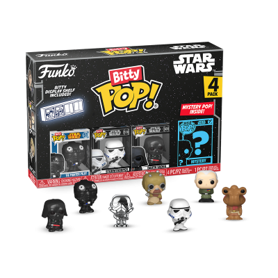 Caixa Funko Bitty Pop! Star Wars com 4 figuras colecionáveis em miniatura