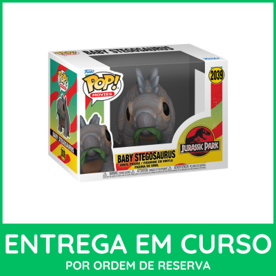 Funko Pop Baby Stegosaurus da Jurassic Park na embalagem