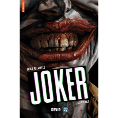 Capa do livro JOKER com ilustração do personagem Joker com sorriso visível, texto branco em destaque.