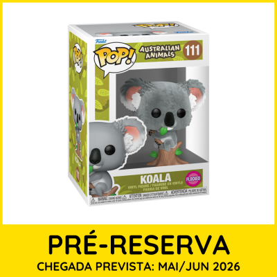Figura de vinil Funko POP! de coala cinza na embalagem
