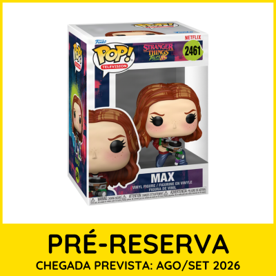 Figura de vinil POP Funko Max Stranger Things na caixa.