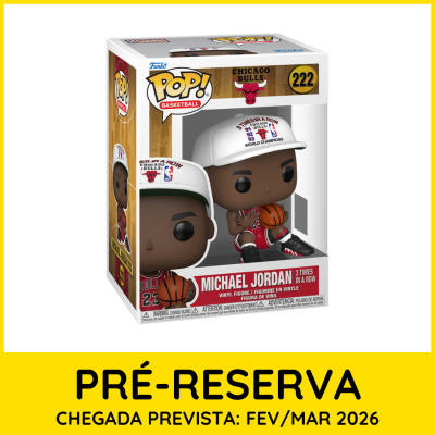 Figura Funko Pop de Michael Jordan com roupa Chicago Bulls em caixa