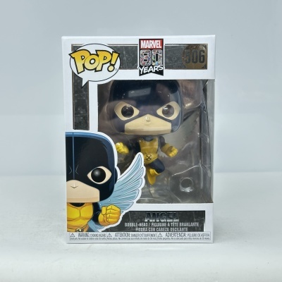 Figura Pop! Angel Marvel 506 numa caixa branca com visor em plástico.