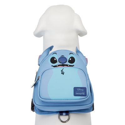 Mochila azul clara com rosto do Stitch da Disney