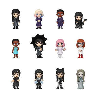 Doze figuras colecionáveis tipo Funko Pop com várias roupas e acessórios