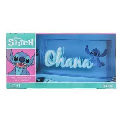 luz decorativa de parede Ohana inspirada no Stitch da Disney em caixa colorida